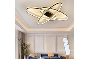 Mursche LED Dimmable Lampa Sufitowa Nowoczesna - Salon Lampa Czarny Sypialnia Lampa Sufitowa z Pilotem 75W Interior Design Oświetlenie sufitowe dla salonu kuchni gabinetu