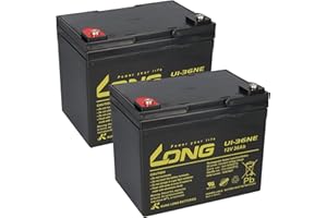 WSB 2X AGM 12V / 36Ah Blei-Akku - U1-36NE zyklenfest, kompatibel MP36-12C REC36-12I 12LCP-36 34Ah 35Ah 38Ah