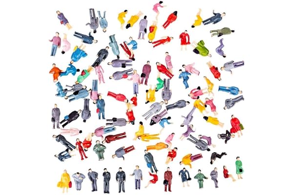 FRTmvg 100 st 1:100/1:150/1:75/1:50 skala människor figurer - ABS byggmodell passagerare, målade tåglandskapsfigurer, multifä