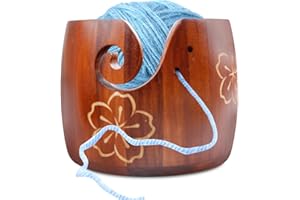 PORFOYO Ciotola Per Filati,Ciotola Filato In Legno,Ciotola Di Lana Per Lavorare A Maglia,Portatile Maglieria Ciotola Per Progetti Di Maglia E Uncinetto,Accessori Fai Da Te Per Lavori A Maglia All'uncinetto