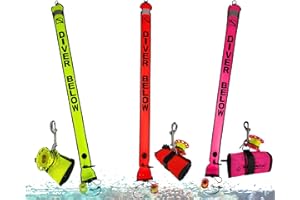 Aquatic Hunt - 6ft (1.83M) Safety Sausage/Surface Marker Buoy - 4" SS Clip - 100ft (30M) Finger Reel/Spool