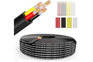 Wirelume 22 AWG 4x0,3 mm² Cavo elettrico Filo a 4 conduttori 5 V/12 V/24 V Fili di alimentazione in PVC intrecciato Cavo in rame stagnato a bassa tensione da 10 piedi/3 m Guaina tonda Parete sottile