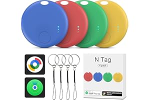 FUYAOSC Air Tracker Android und iOS, 4 Pcs Smart Tracker Android Schlüsselfinder Key Finder kompatibel mit Google Find Hub und Apple Find My APP, Bluetooth Tracker für Gepäck,Brieftasche,Koffer (Mehrfarbig)