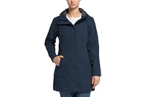 33,000ft Damska kurtka przeciwdeszczowa z podszewką, wodoszczelna, softshellowa, długa kurtka funkcyjna, kurtka przejściowa, wiatroszczelna, oddychająca parka przeciwdeszczowa z kapturem, do uprawiania sportów na świeżym powietrzu