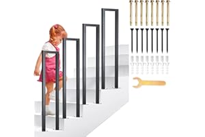 SCGSJZH Main Courante pour Escalier Interieur, Rampe Escalier en Forme de U Métal, Garde Corps Escalier en Fer Forgé, Balcons/Couloirs/Appartements Balustrade, Noire (90cm)