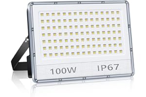 ANNIFUNLY Spot LED Extérieur 100W 10000LM, Puissant Projecteur Exterieur LED, 7000K Blanc Froid Extérieur Lampe, IP67 Etanche Projecteur LED Pour Jardin, Garage, Entrée, Terrasse