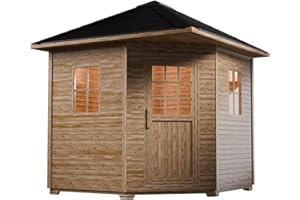 Artsauna Gartensauna Eldur mit 8 kW Ofen, Beleuchtung & Zubehör - Saunahaus aus Fichtenholz - Außensauna für 4 Personen - Outdoor Sauna 200x200x256 cm