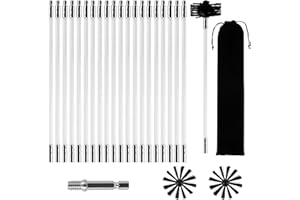 LOEPENLE Zestaw 24 szczotek kominkowych, szczotka do kominka 100 mm, szczotka do czyszczenia komina, z 20 elastycznymi prętami 410 mm, 2 głowicami szczotki, 1 złącze wiertnicze + akcesoria, do suszarek