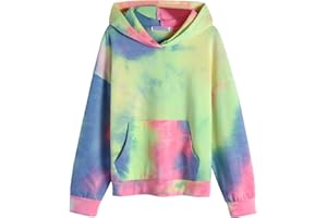 Arshiner Niña Sudaderas con Capucha Batik Sudadera de Manga Larga Moda Casual Primavera Sudadera con Capucha Delgada para Las niñas
