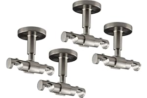 Victoria M. Gardinenstangen-Halterung Decke Deckenhalter Vorhangstange, 2-läufig, Silber, Ø 16 mm, 4er Pack