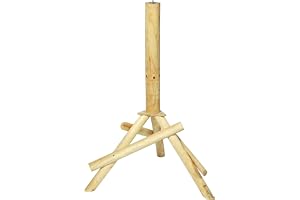 dobar® 95000e Fågelhusstativ - Massivt Trä Stativ för Fågelmatningshus - Trebensstativ för Fågelvillor - Stativmontering för Vilda Fågelhus - Stativ Byggsats - 65 x 60 x 100 cm - Natur