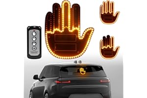 Civikyle LED Auto Finger Licht Hand Geste Zeichen mit Fernbedienung Auto Fenster Zubehör Lustig Gadgets für Männer Kfz Lkw Fahrer Coole Geschenke (Orange)