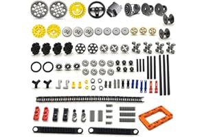 SEEMEY Najnowszy mechanizm różnicowy (wersja 2022) Zestaw części do kół zębatych i osi Kompatybilny z Lego Technic Parts, DIY moc Koła zębate Łańcuch lnks Szpilki Osie Asortyment różnicowy 123 sztuk Pakiet (losowy kolor)