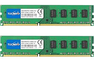 TECMIYO 8GB DDR3 (2x4GB) PC3-10600U Memoria RAM DDR3 1333MHZ DIMM DDR3-1333 UDIMM 2RX8 Dual Rank CL9 1.5V 240 Pin Unbuffered Non-ECC Udimm Desktop Memory RAM for Intel AMD System