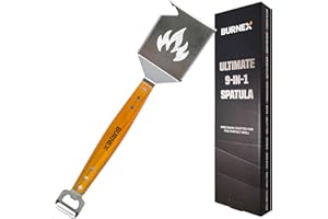 Burnex Ultimate 9 in 1 Multifunction BBQ Tool, Stainless Steel Spatula Metal Grill Spatula with Grill Scraper Dad BBQ Accessories for Men, Barbecue Accessories, Barbecue Tools, Barbeque Gifts for Men