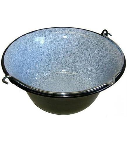 4er Set Emaille Gulaschkessel 0,8L Mit Ständer - Traditionelle Kochtöpfe Für Camping Und Outdoor