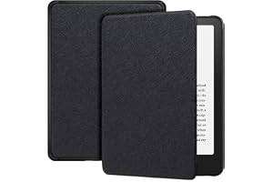 T Tersely Slimshell PU Leather Case Cover for Kindle 11th Generation | 2024/2022 Release (Will not fit for Kindle Paperwhite or Oasis), Smart Shell Cover with Auto Sleep/Wake - Black