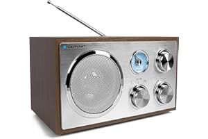 Blaupunkt RXN 180 Nostalgieradio in zeitlosem Holz-Design, mit PLL-UKW-FM-Radio, Bluetooth, AUX-IN, einfache Bedienung, hochwertige Drehregler & Holzkorpus für kraftvollen Klang, Walnuss