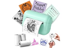 Memoking Thermanote Sticker Printer - Portable Bluetooth Sticker Maker Machine, Print Pods Mini Thermal Label Printer for Kids, Q02E Wireless Inkless Pocket Phone Instant Print for Photo, Note, Gifts