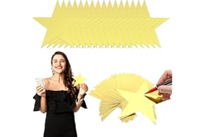 Nogeqi 40 Stück groß goldene Sterne Papier, deko Sterne Gold zum aufhängen, Glitzer Star Cutouts, papiersterne Sternausschnitten Sternausschnitte 15cm Brett Klassenzimmer Wand Party