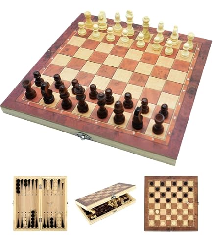 Liberty London Anita Peggable Chess Set - Floral Design Wooden Travel Chess Board With 32 Pieces