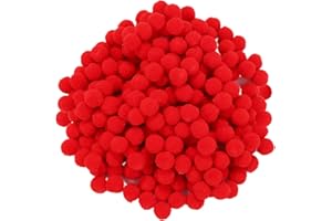 SUMIND 250 Stück Mini Pompoms Kleine Flauschige Pom Poms für Deko Kunsthandwerk DIY, Rot (10 mm)