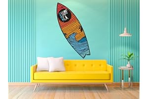 Oedim Figura PVC Pared Tabla Surf Long Beach Surf | Figura para Paredes | Kappa Decorativo | Varias Medidas 140 x 42 cm | Decoración comedores, Salones, Habitaciones...