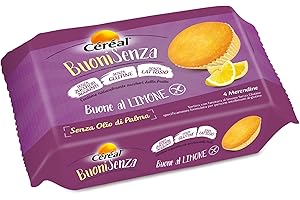 Céréal Tortine al Limone Buonisenza, Merendine senza Glutine e Lattosio, senza Zuccheri Aggiunti, 160 G