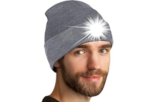 Danolt Gifts for Women Men Beanie Hat with Light Built in Stocking Fillers Women Men Hat with Torch Funny Personalised Birthday Gifts for Her Girlfriend Him Mum Dad Boyfriend