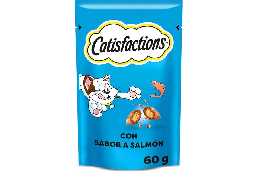 Mars Catisfactions Premios para Gatos, Sabor Salmón (Pack de 6 x 60g)