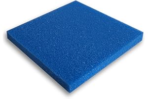 Wiltec Filtermatte Schaumstoff 50 x 50 x 5 cm grobe Porung 10 ppi für Teichfilter Aquarienfilter Aquarium Filter Außenfilter Wasser