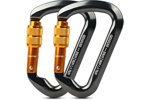 AYYDS Moschettone da Arrampicata 2 Pezzi【30KN】 D-Ring Moschettoni per Arrampicata, Chiudi Il Cane, Amache