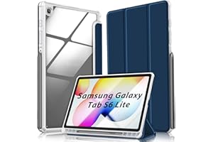 Kdely Etui kompatybilne z Samsung Galaxy Tab S6 Lite 2020 10,4 cala (SM-P610/ SM-P615), super lekkie, półprzezroczyste ultra cienkie etui ochronne etui ochronne z funkcją stojaka z uchwytem na długopis - granatowy