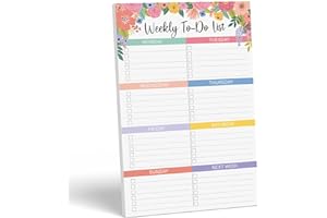 SWEETZER & ORANGE S&O Floral Weekly To Do List Notepad. Magnetic Weekly Scheduler Task pad with Daily Planner Agenda Squares. 9x6” Day Scheduler 2025 - Student Journal, Work Notebook, and Checklist Notepad