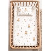 SUVAY%100 Pamuk Lastikli Bebek &Ccedil;arşafı Seti | Park Yatak Uyumlu (60x120-70x110-70x120) (Ayıcık)