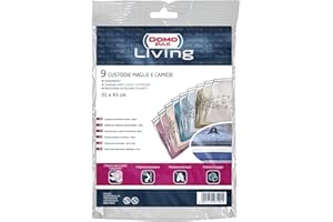Domopak Living Staubbeutel für T-Shirts, Hemden und Kleidung – Organisieren Sie Ihren Schrank und schützen Sie Ihre Kleidung – 9 transparente Beutel 31 x 43 cm