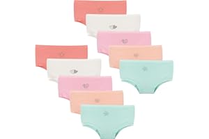 LOREZA ® 10 Mädchen Baumwolle Strass & Glitzer Slips Pantys Unterhosen Unterwäschen 92-158