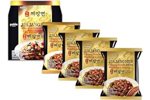Paldo Jjajangmen Ramen - Pack de 4 fideos instantáneos Jjajang – Auténtico coreano – 4 x 200 g – OG ASIA – 800 g
