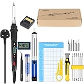 LeaderPro 80W Soldering Iron Kit Upgraded ON/Off Switch+LCD Visible Welding Tools with Adjustable Temp 180-480°C, Soldering I