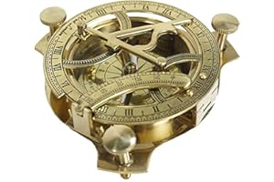 THOR INSTRUMENTS 5" Brass Sundial Compass Solid Brass Sundial Compass Rustic Vintage Home Decor Gifts