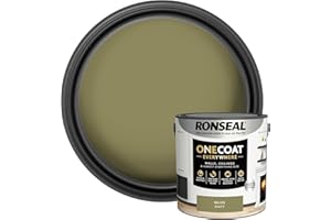Ronseal One Coat Everywhere Paint Olive Matt 2.5 L – Durable Interior Paint for Walls & Ceilings Smooth Finish Quick Coverage Ideal for Easy Home Projects