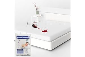 HOME STILL King Mattress Protector, 160x200x30 cm, 100% Waterproof Quilted Microfiber Fitted Cover, Breathable Top, Waterproof Bottom, Antibacterial, Machine Washable
