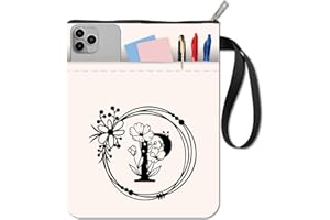 CRASPIRE Copertina per Libri con Iniziali Custodia per Libri A Forma di Fiore con Cerniera e Tasca Extra Design con Lettera Dell'Alfabeto P in Tessuto Lavabile per Quaderni con Copertina Rigida