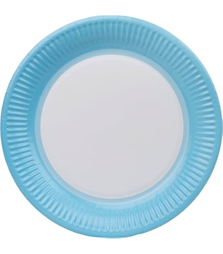 Talking Tables 10 X Assiettes En Papier Bleu Et Blanc 23cm Jetables Recyclables Pour Anniversaire 1 An Baby Shower Paques Bbq Te