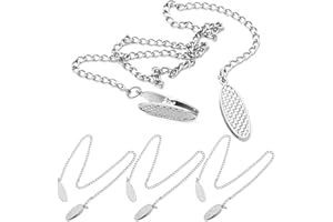 MAIXINNEW 4 Pcs Napkin Chain with Clip Silver, Personal Serviette Chain with Clips, Elegant Serviette Holder Clips for Adult Kid and Pet (18.9 Inch)