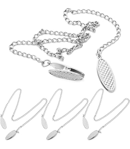 4 Pinces à Serviette Avec Chaîne Métal 50cm - Argenté Pour Bavoir De Table Adulte/Sénior