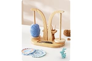 Baffect Yarn Holder Magnetic, Wool Holder Wooden with Knitting Accessories Organizer, Double Yarn Ball Holder Stand for Crochet Lovers