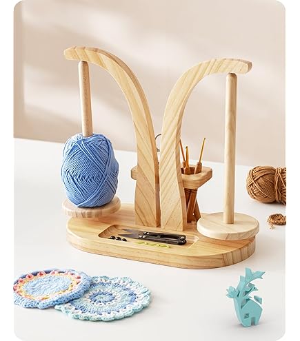 Kimona Handmade Wollschale - Holz Garnschale Für Häkeln Und Stricken