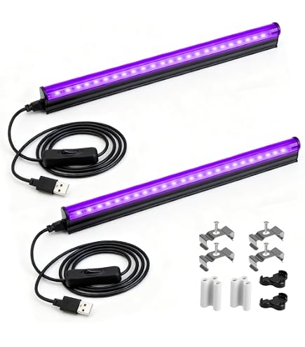 Luce Nera UV Ricaricabile A Batteria – 2 Pezzi – Portatile E Senza Fili Per Illuminazione UV 395 Nm
