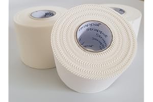 SPAS SRL STRAPPAL Tape Sportivo Nastro per Bendaggi e fasciature zigrinato resecabile a mano 5 cm x 10 mt forte collante all'Ossido di Zinco originale BSN cotone 100% bianco 3 pz